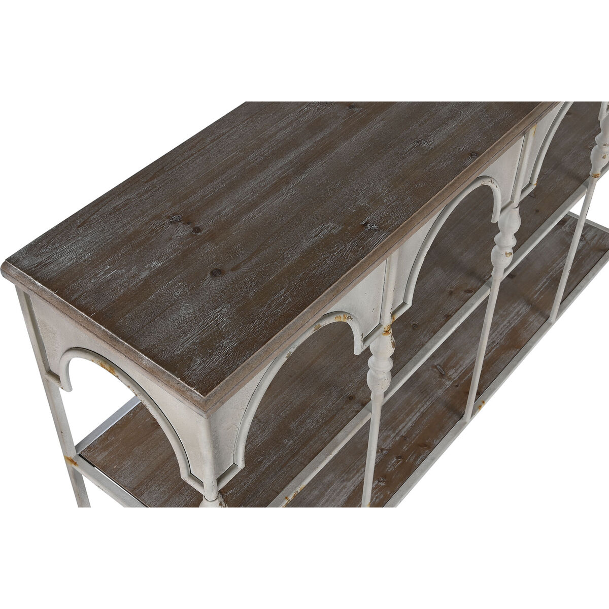 Bokhylla Home ESPRIT Vit Naturell Metall 159 X 36,5 X 91 cm - 2