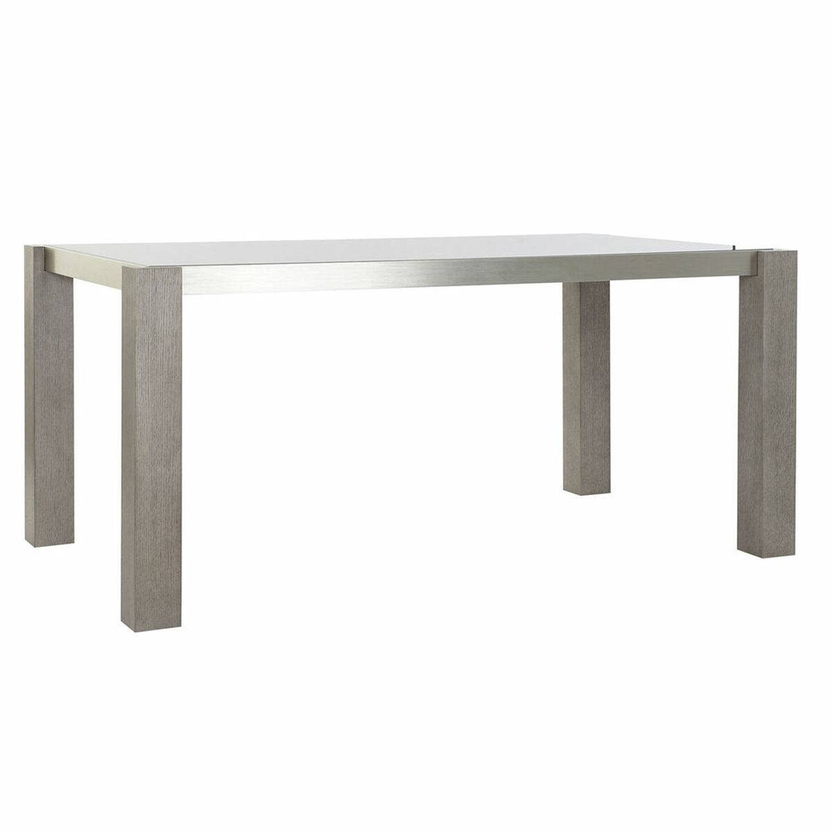 Matsalsbord DKD Home Decor Glas Grå Aluminium Tölgy Härdat glas (162 x 92 x 74 cm) - 6