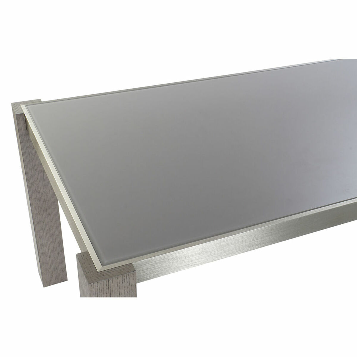 Matsalsbord DKD Home Decor Glas Grå Aluminium Tölgy Härdat glas (162 x 92 x 74 cm) - 7
