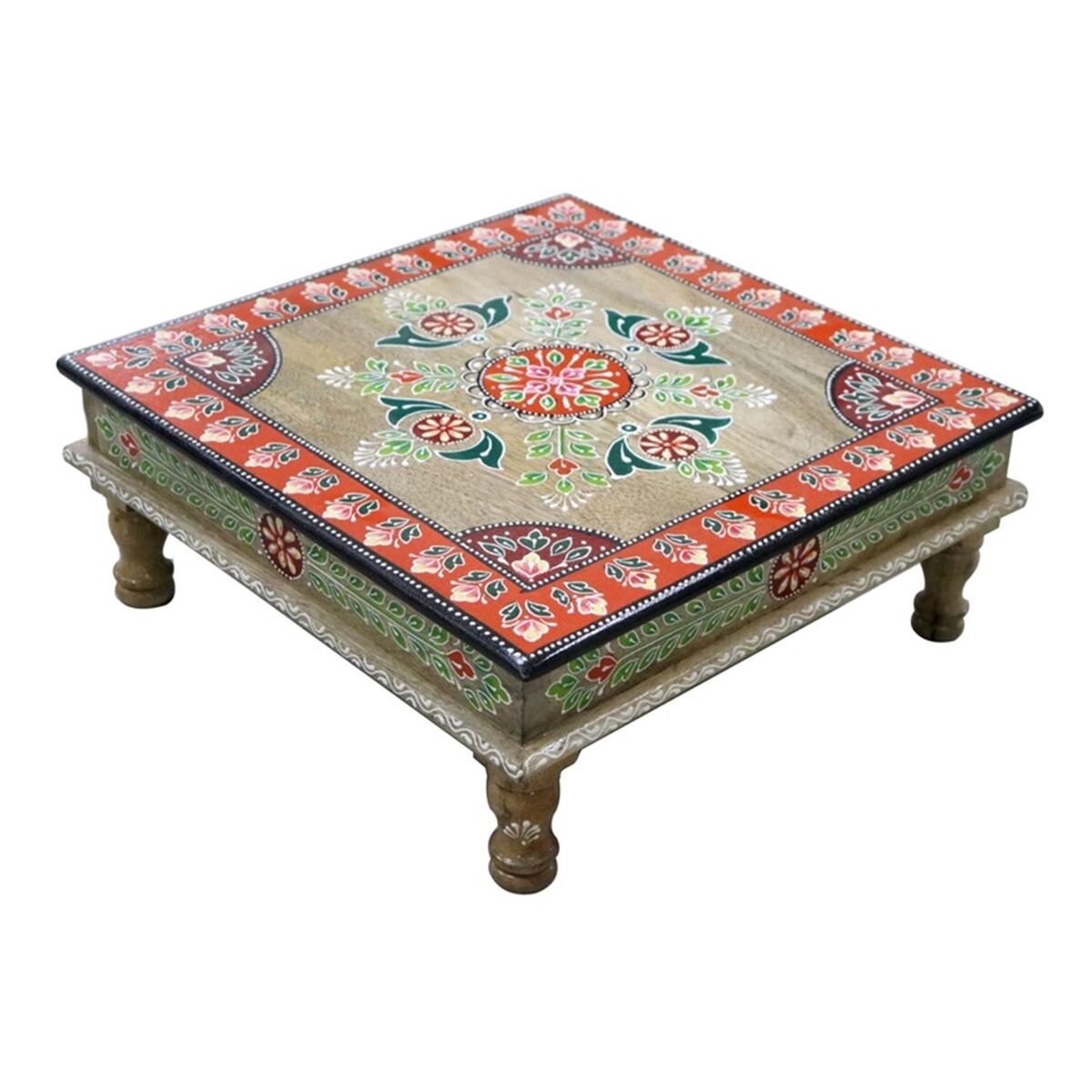 Sidobord DKD Home Decor Multicolour Trä Mangoträ Trä MDF 40 x 40 x 15 cm 41 x 40,5 x 16 cm - 2
