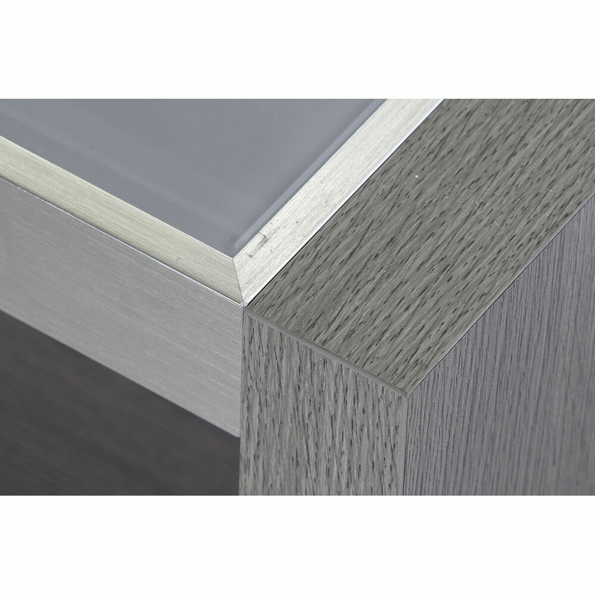 Soffbord DKD Home Decor Glas Aluminium Tölgy Härdat glas (120 x 60 x 37,5 cm) - 13