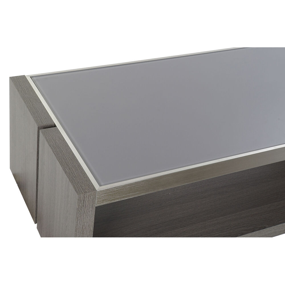 Soffbord DKD Home Decor Glas Aluminium Tölgy Härdat glas (120 x 60 x 37,5 cm) - 2