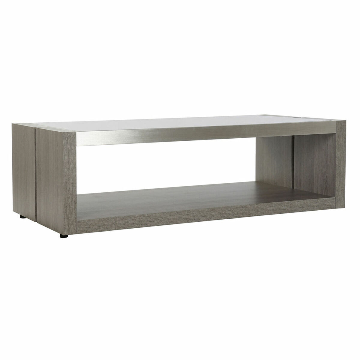Soffbord DKD Home Decor Glas Aluminium Tölgy Härdat glas (120 x 60 x 37,5 cm) - 6