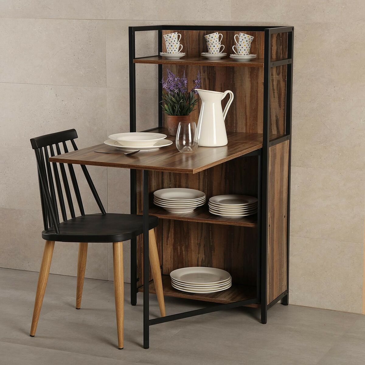 Bokhylla Versa 10330150 Fällbord Metall Trä MDF (60 x 30 x 120 cm) - 6