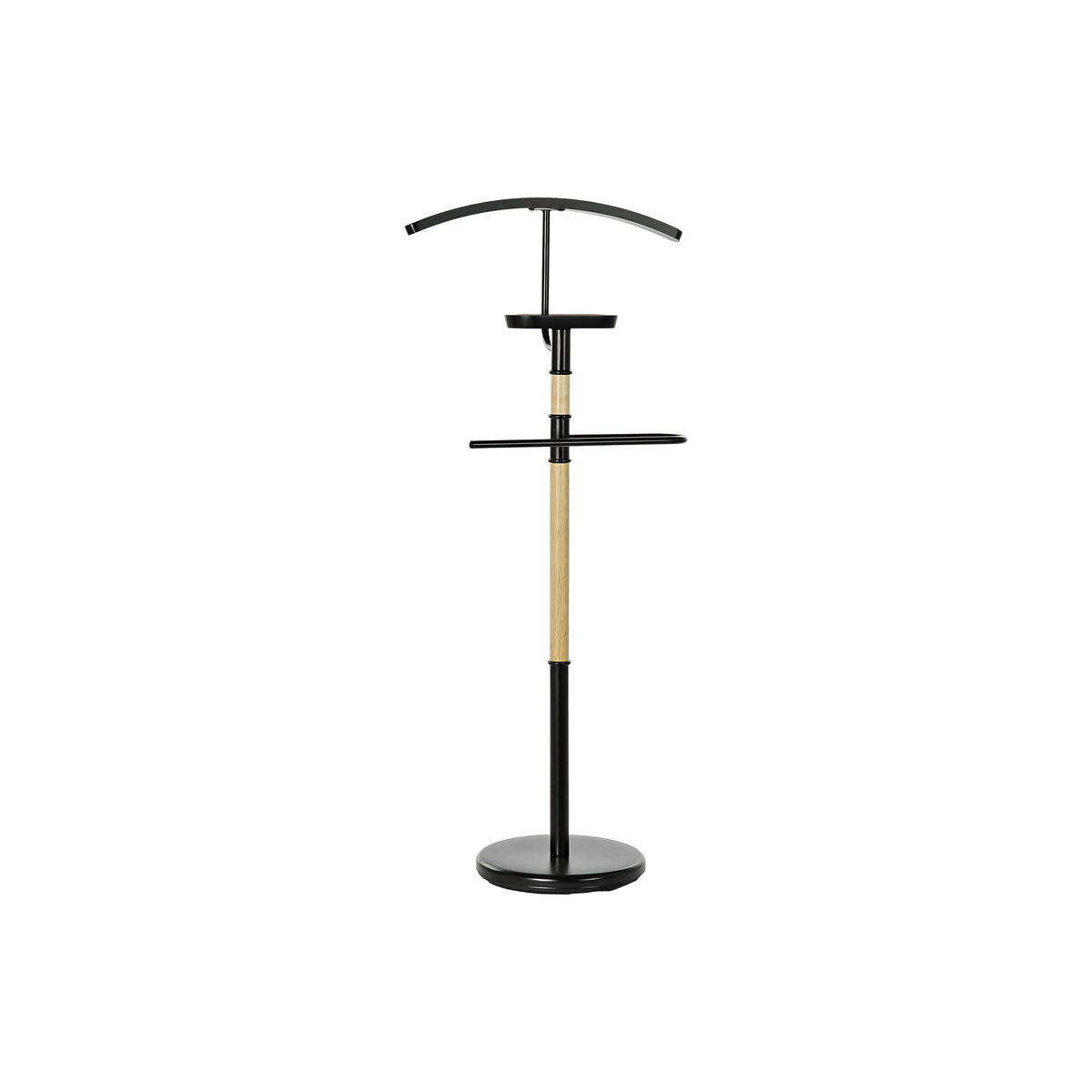 Klädhängare DKD Home Decor Svart Naturell Metall Gummiträ 47 x 28 x 111 cm