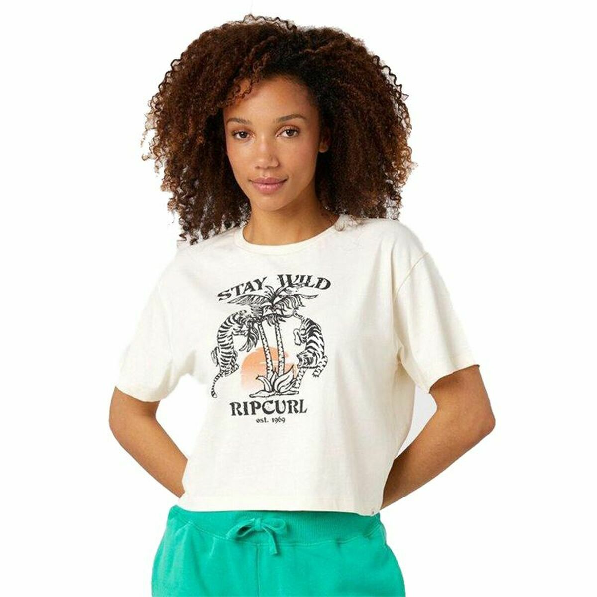 T-shirt med kortärm Rip Curl Stay Wild  Vit - 3