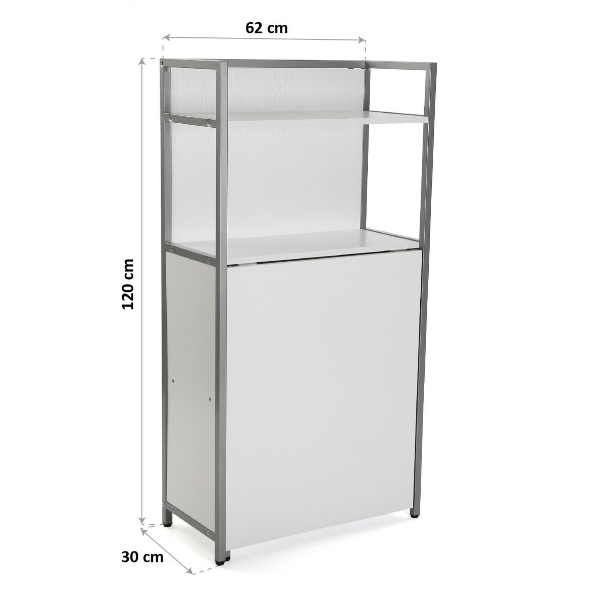 Bokhylla Versa 10330152 Vit Fällbord Metall Trä MDF (60 x 30 x 120 cm) - 5