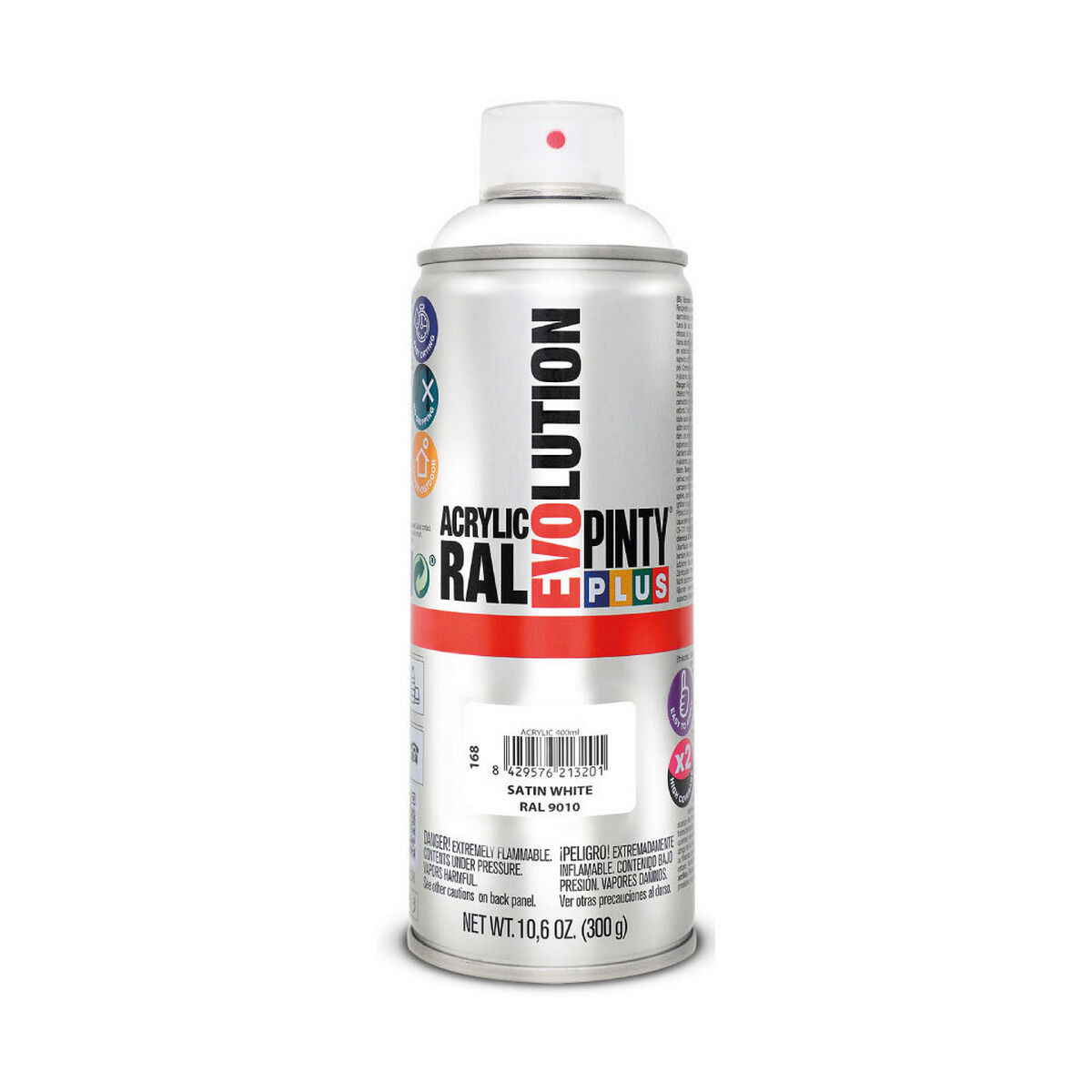 Sprejfärg Pintyplus Evolution RAL 9010 400 ml Satinfinish Pure White - 3
