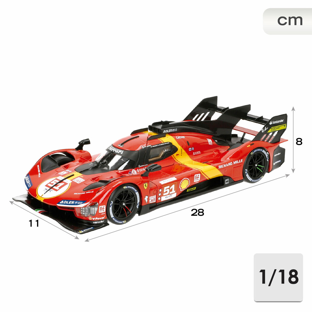 Bil Bburago Ferrari Racing 499 LMH #51 1:18 - 4