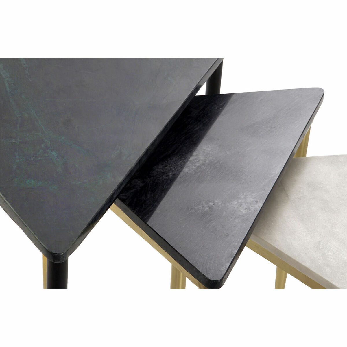 Set om 3 bord DKD Home Decor Vit Svart Grön Gyllene 68 x 46,5 x 53 cm - 10