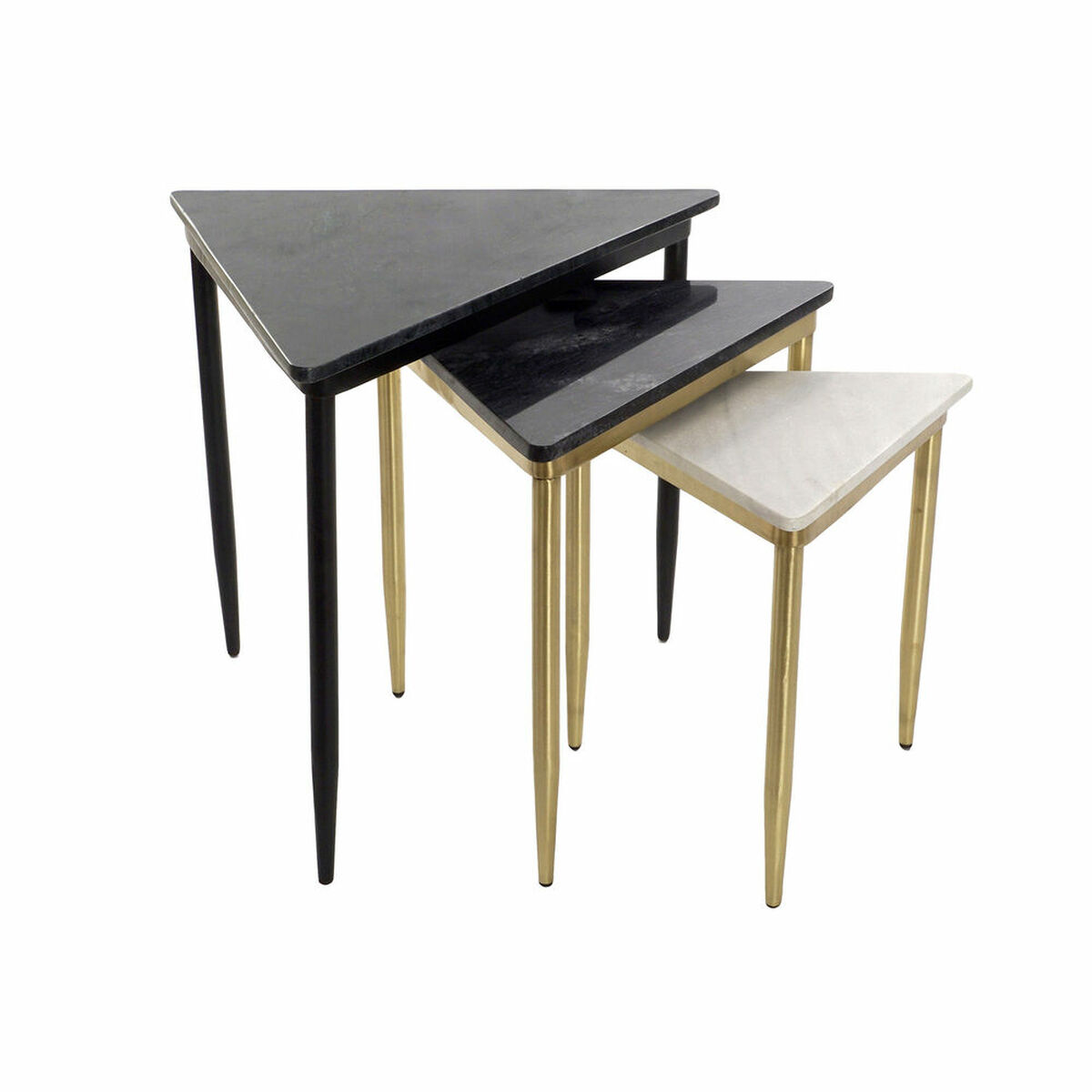 Set om 3 bord DKD Home Decor Vit Svart Grön Gyllene 68 x 46,5 x 53 cm - 14