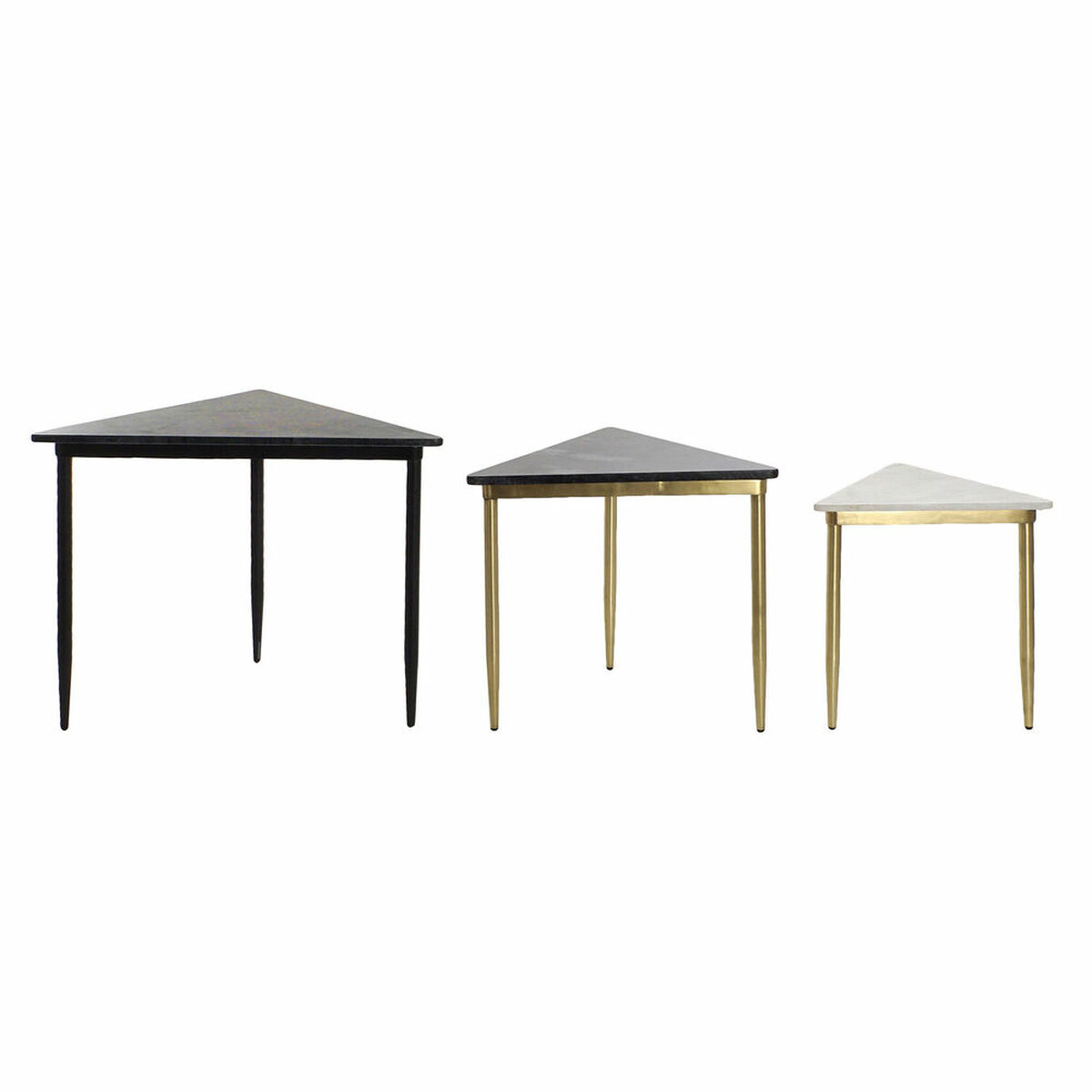 Set om 3 bord DKD Home Decor Vit Svart Grön Gyllene 68 x 46,5 x 53 cm - 8