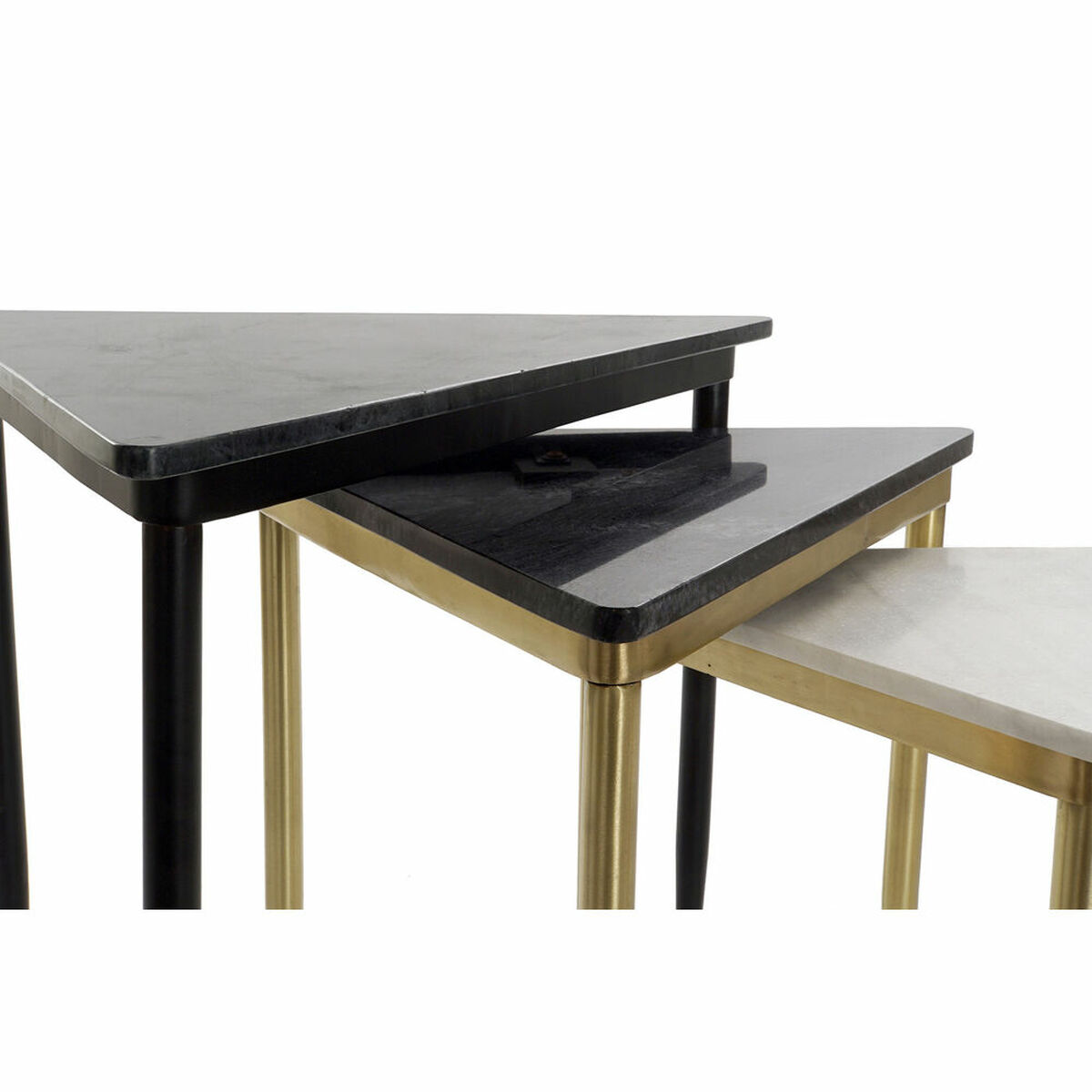 Set om 3 bord DKD Home Decor Vit Svart Grön Gyllene 68 x 46,5 x 53 cm - 7