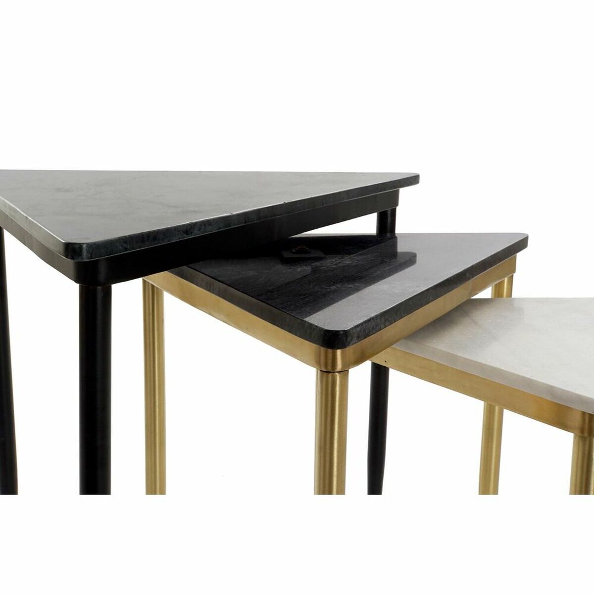 Set om 3 bord DKD Home Decor Vit Svart Grön Gyllene 68 x 46,5 x 53 cm - 13