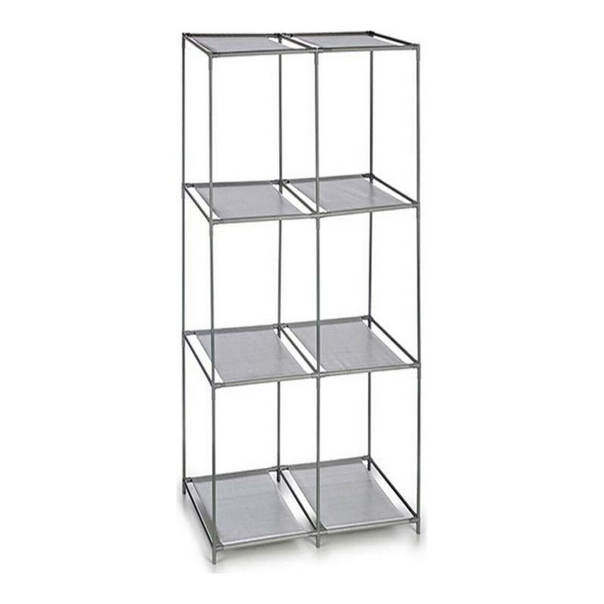 Bokhylla Kipit Grå Metall Tyg Plast 35 x 102 x 68 cm