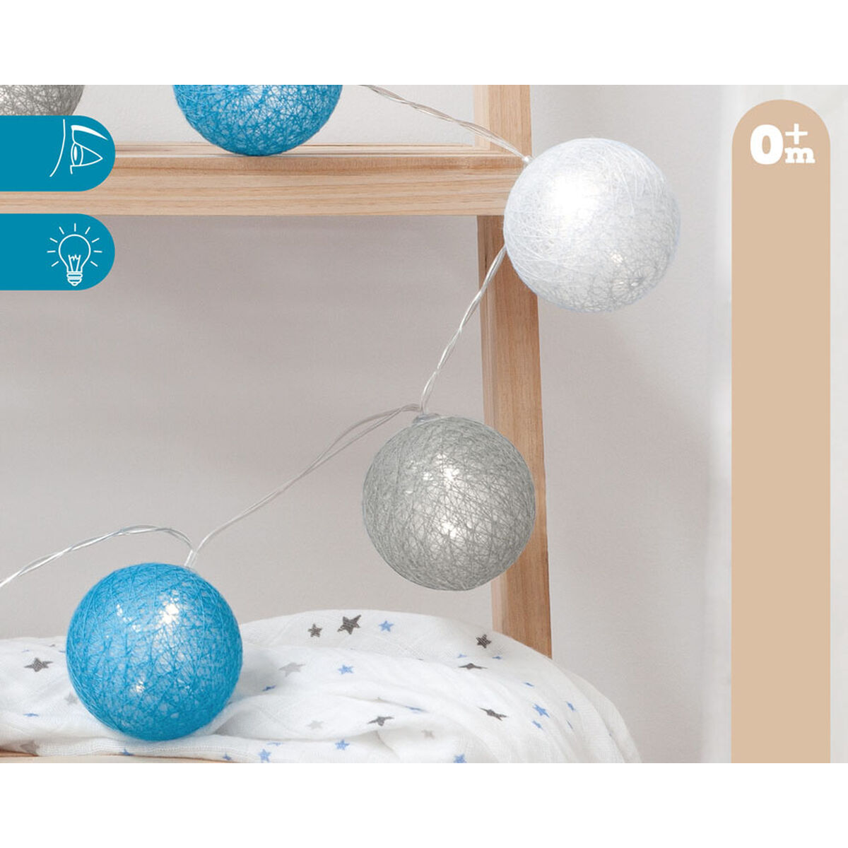Bollkrans med LED 150 cm - 3