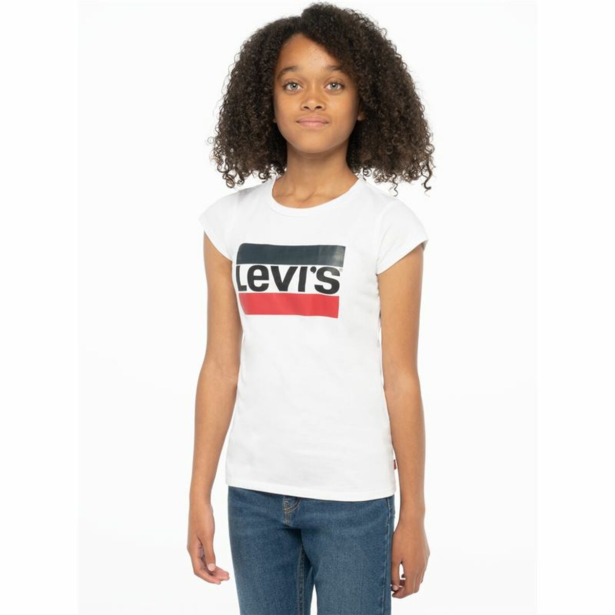 T-shirt med kortärm Barn Levi's Sportswea Vit - 3