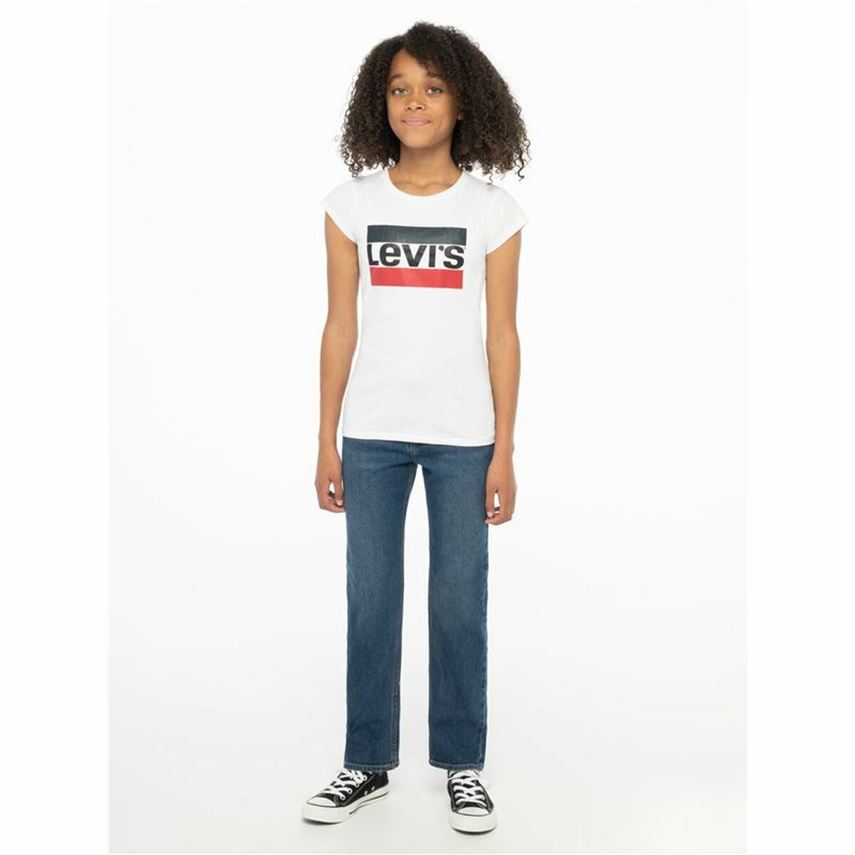 T-shirt med kortärm Barn Levi's Sportswea Vit - 7