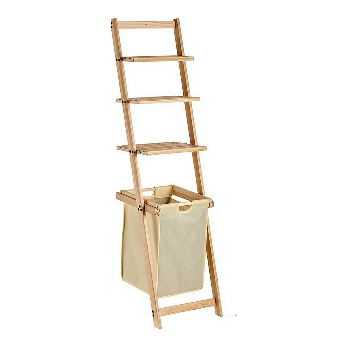 Bokhylla Kipit Brun Beige Trä Tyg 36 x 151 x 41,5 cm