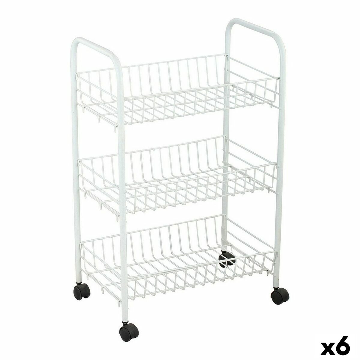 Grönsaksvagn Confortime Vit Metall 3 Hyllor 40 x 26 x 62 cm (6 antal)