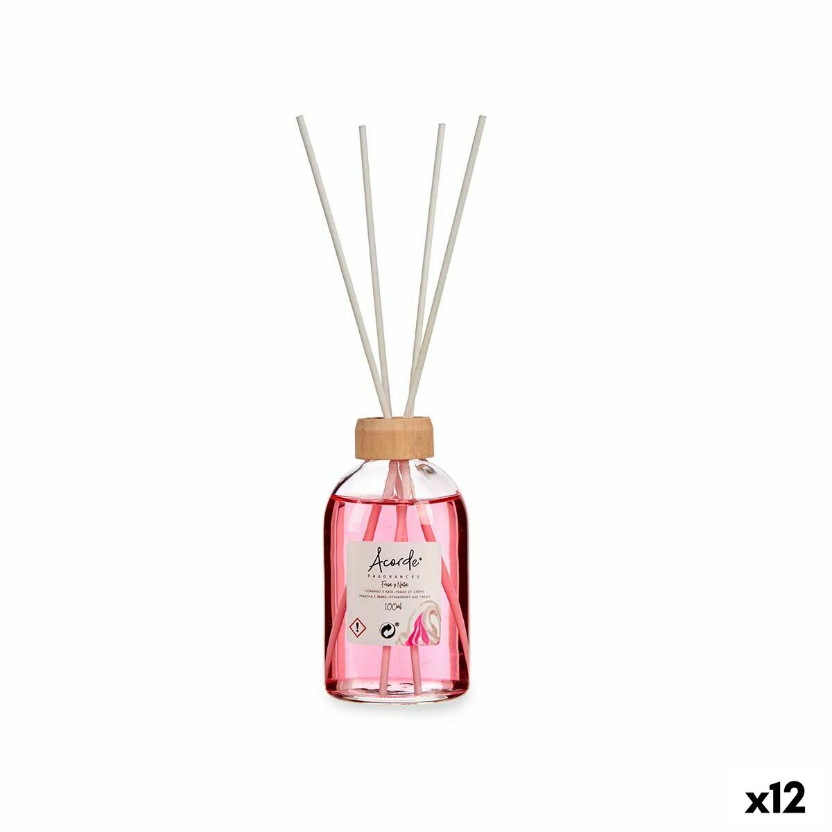 Parfympinnar Acorde Jordgubbe Tjock Vaniljsås 100 ml (12 antal)