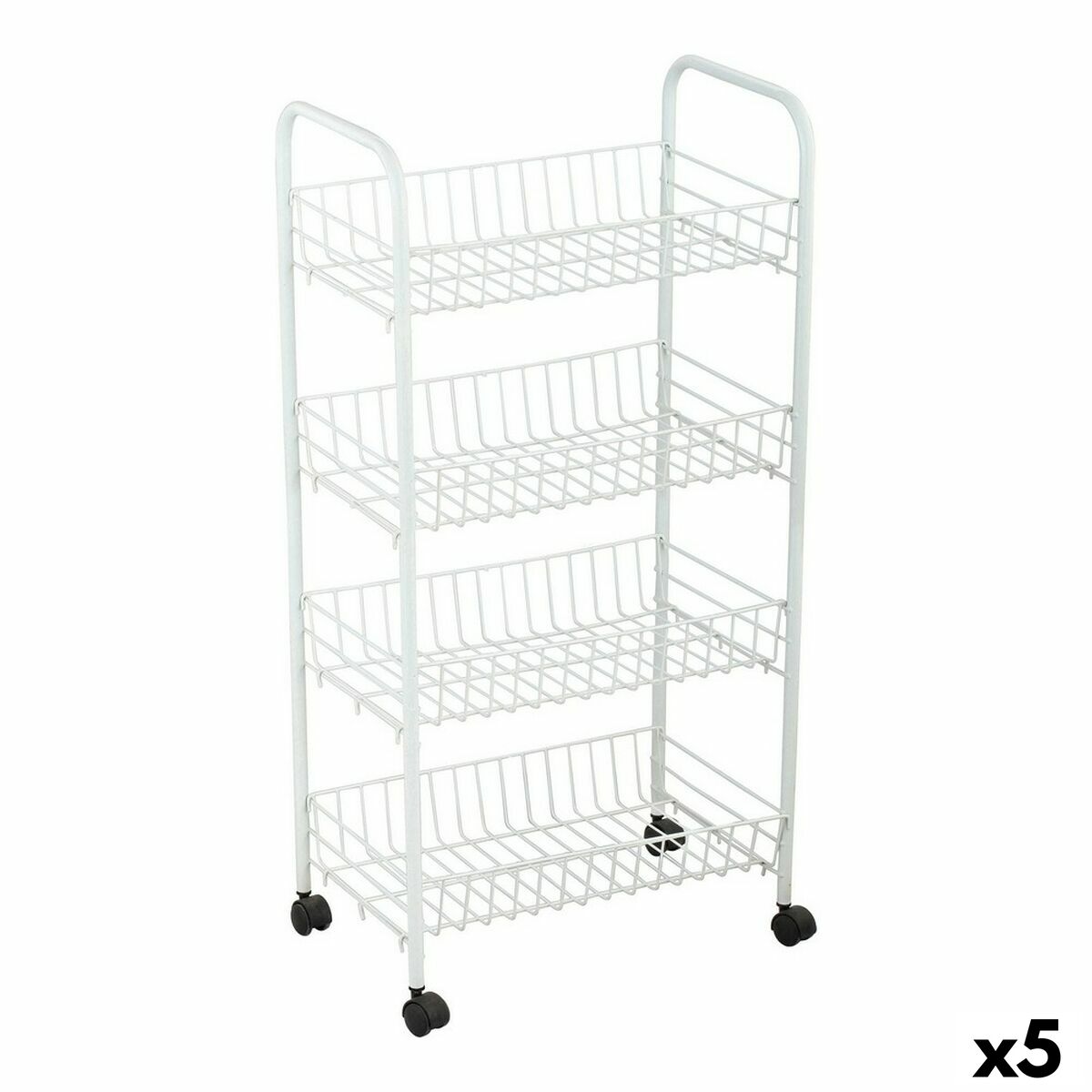 Grönsaksvagn Confortime Vit Metall 4 Hyllor 36 x 26,5 x 86 cm (5 antal) - 4