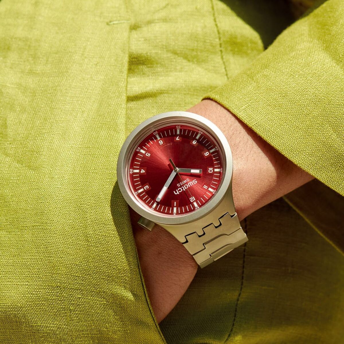 Unisexklocka Swatch SB07S104G Svart Silvrig (Ø 47 mm) - 5