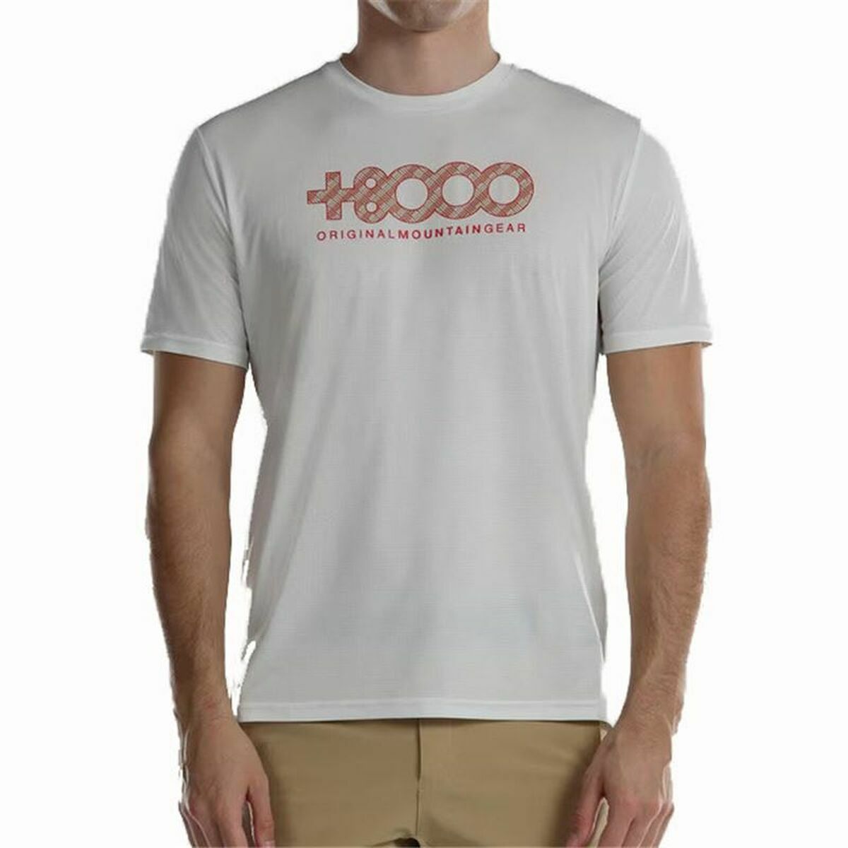 T-shirt med kortärm Herr +8000 Usame Vit - 3