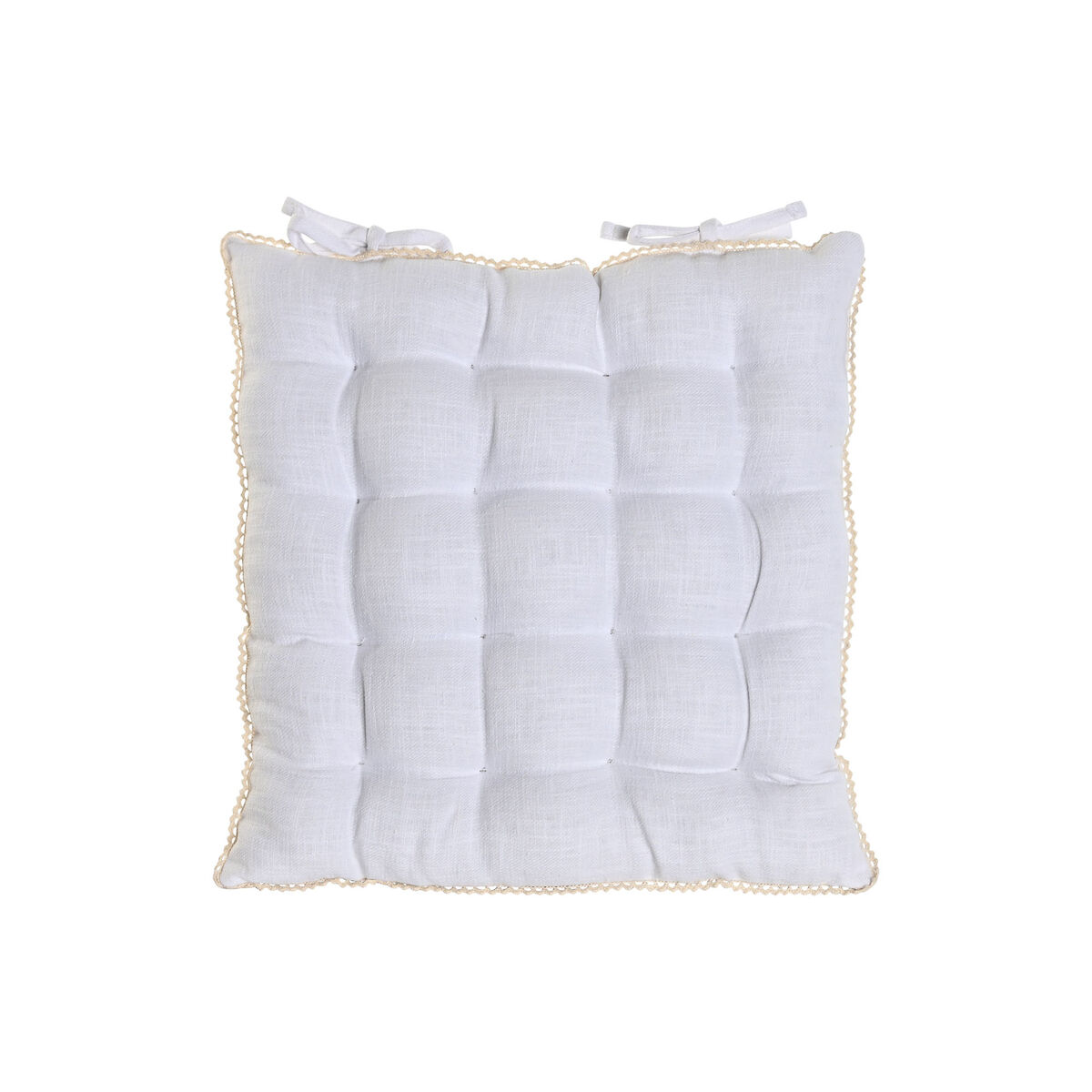 Stolsdyna Home ESPRIT Vit 42 x 42 x 6 cm - 3