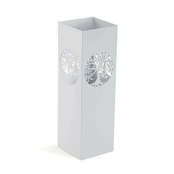 Paraplyställ Versa Livets träd Vit Metall Järn 15 x 49 x 15 cm