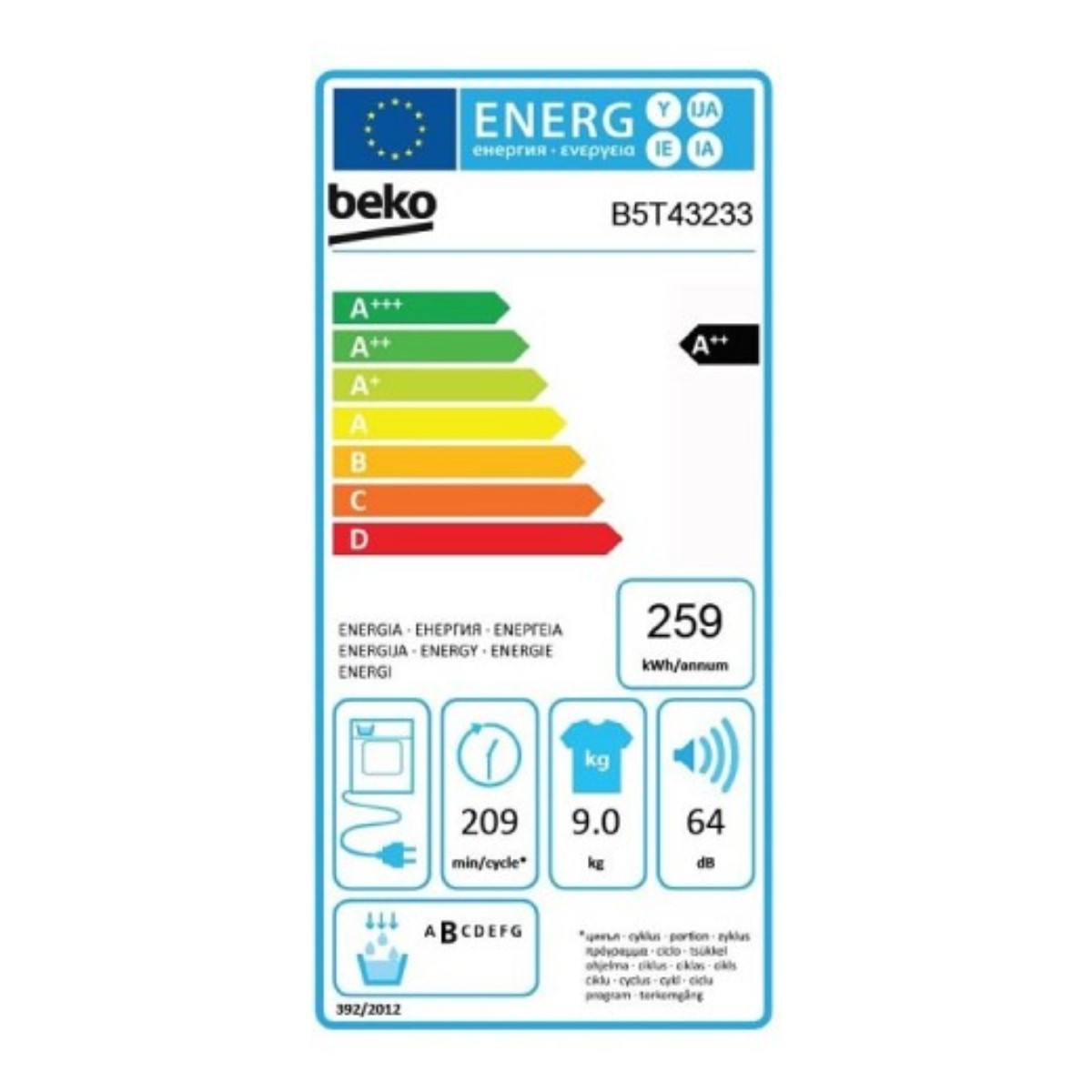 Kondensationstork BEKO B5T42243 8 KG 8 kg Vit - 2