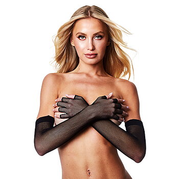 Handskar Baci Lingerie Fingerless Fishnet Opera Svart