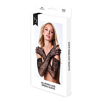 Handskar Baci Lingerie Allover Lace Opera Svart