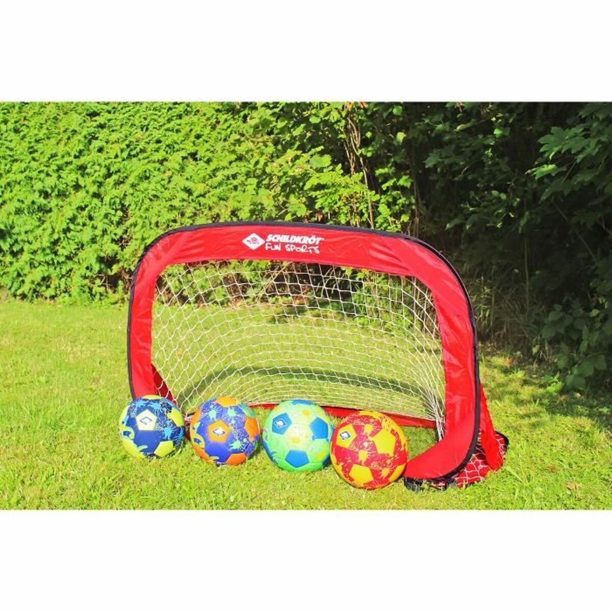 Hopvikbart fotbollsmål Schildkröt 120 x 80 x 80 cm Röd (2 antal) - 3