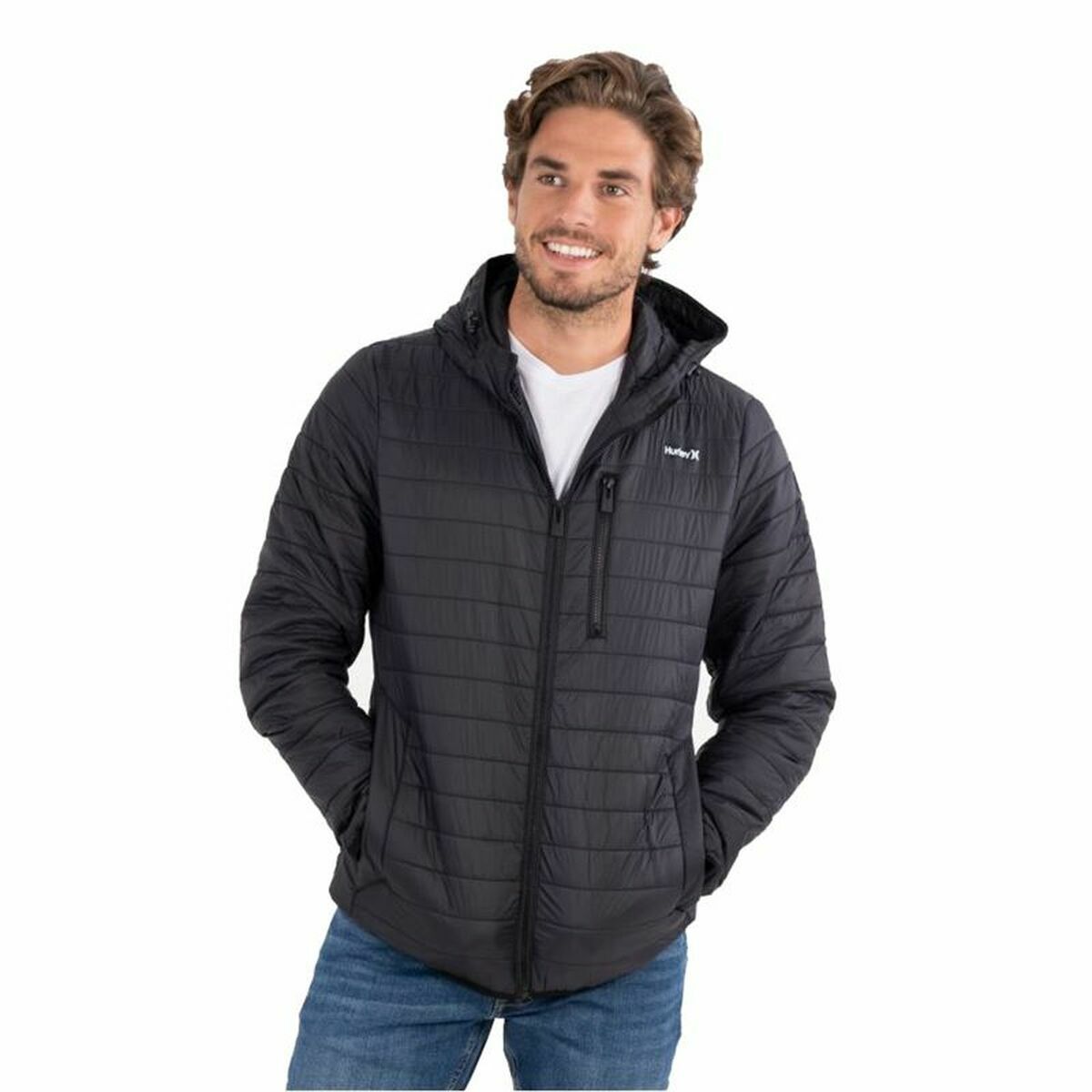 Träningsjacka Herr Hurley  Balsam Quilted Packable Svart - 4