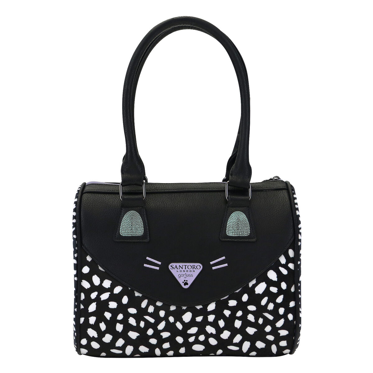 Handväska Gorjuss Smitten kitten Svart Vit (28 x 22 x 13 cm) - 6