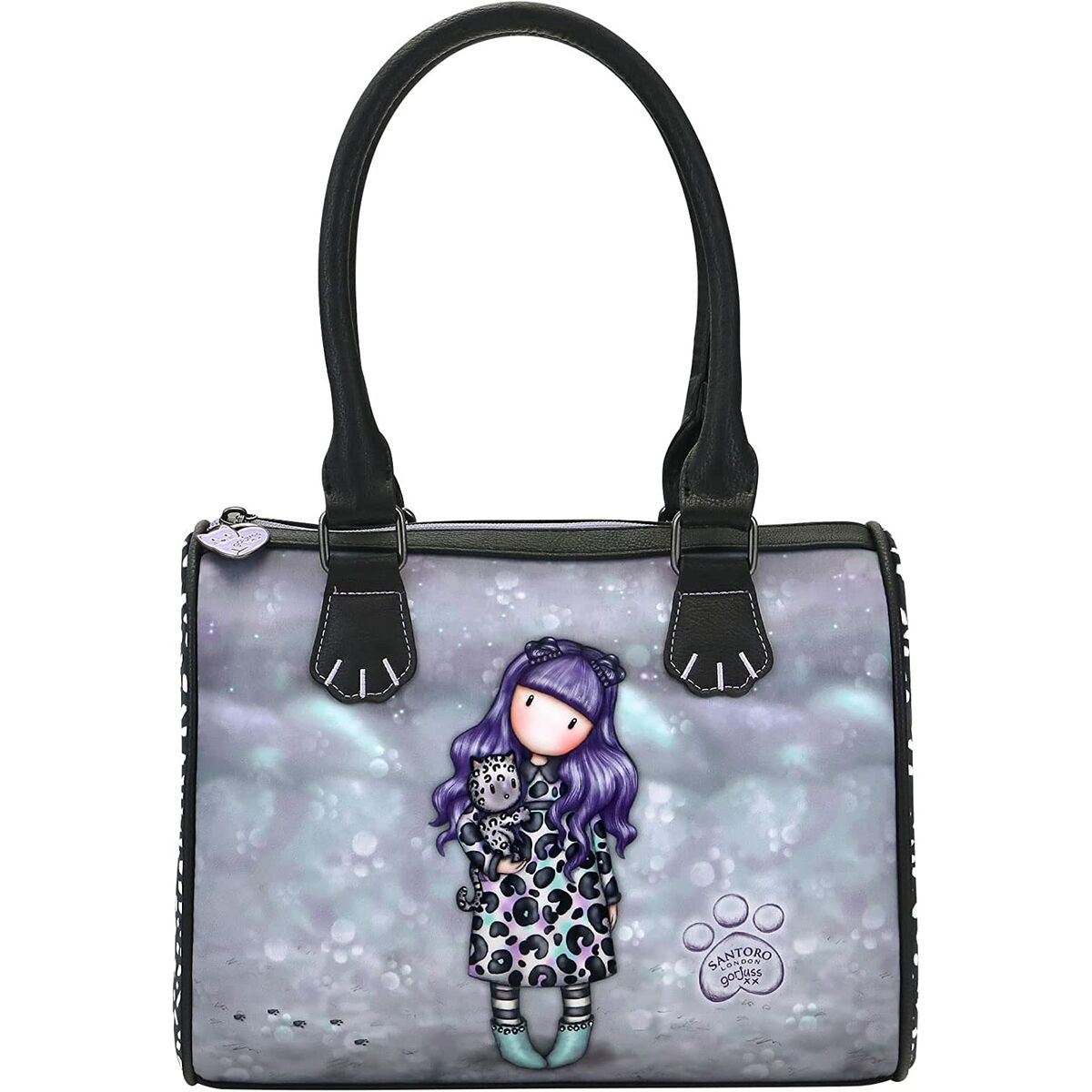 Handväska Gorjuss Smitten kitten Svart Vit (28 x 22 x 13 cm) - 3