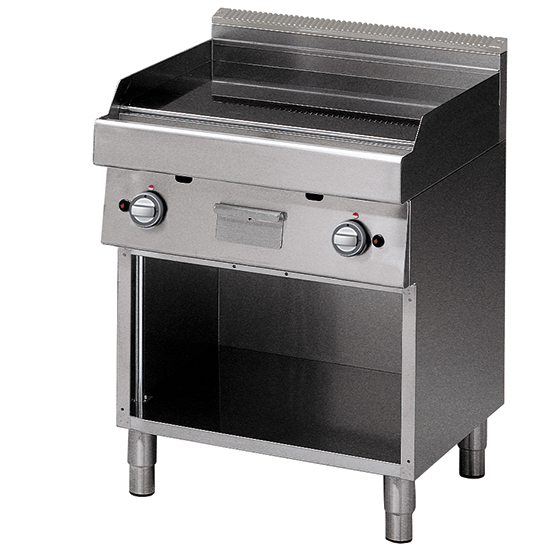 Gasgrill för öppet skåp, slät platta