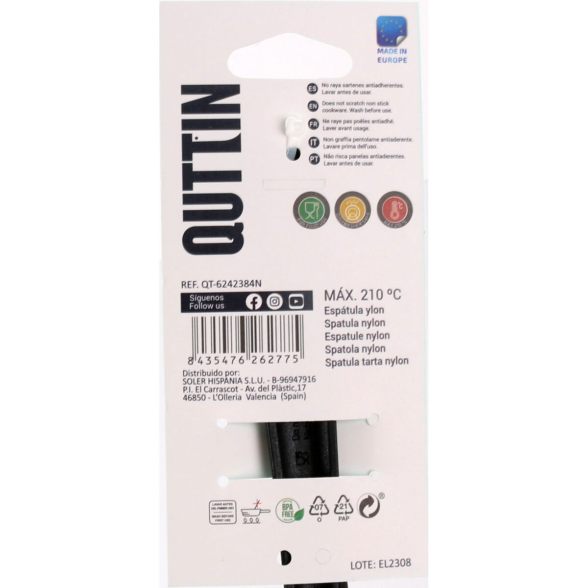 Köks Spatel Quttin   Svart Nylon 31 x 8,5 x 6 cm 29 x 7 x 6 cm (24 antal) - 5