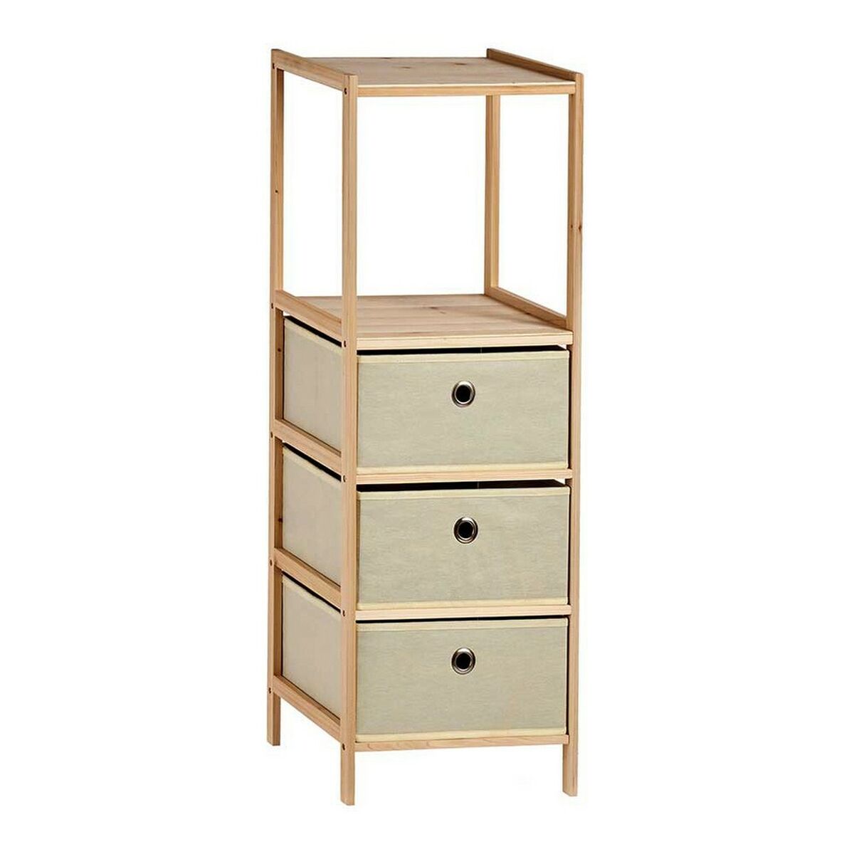 Bokhylla Kipit Beige Trä Tyg 26 x 89 x 32 cm