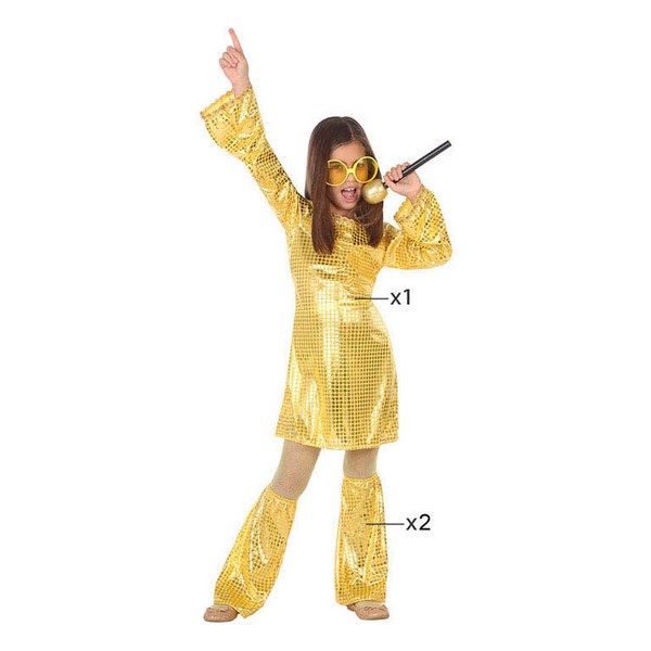 Maskeraddräkt för barn Disco Gyllene (2 Delar) (3 pcs) - 8