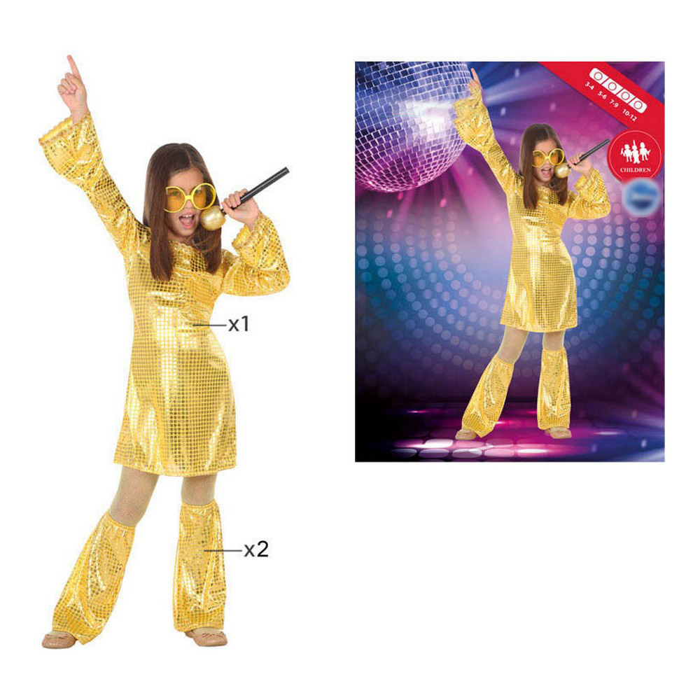 Maskeraddräkt för barn Disco Gyllene (2 Delar) (3 pcs) - 7