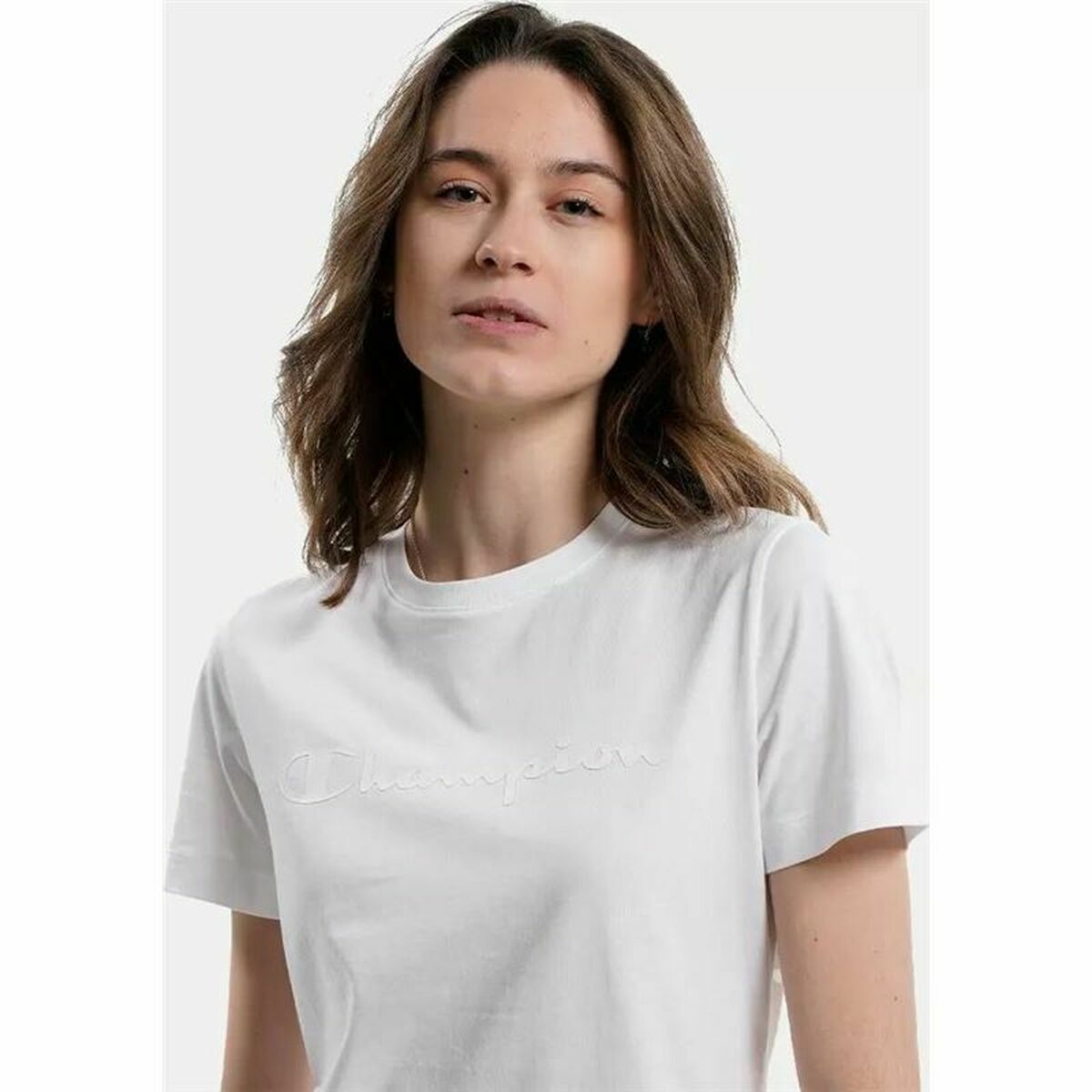 T-shirt med kortärm Dam Champion Crewneck  Vit - 4