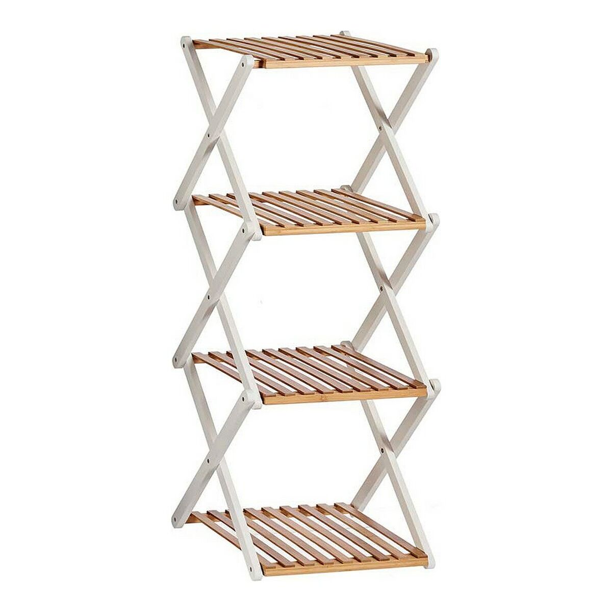 Bokhylla Gift Decor Vit Brun Trä 32 x 96 x 39 cm Hopfällbar