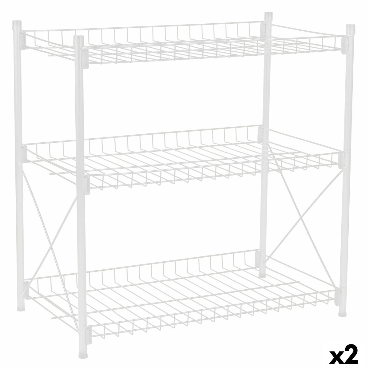 Bokhylla Confortime Metall Vit 52 x 34 x 55 cm (2 antal) - 3