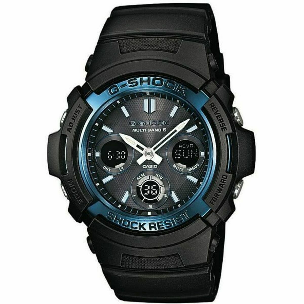 Herrklocka Casio AWG-M100A-1AER Blå Svart (Ø 52 mm)