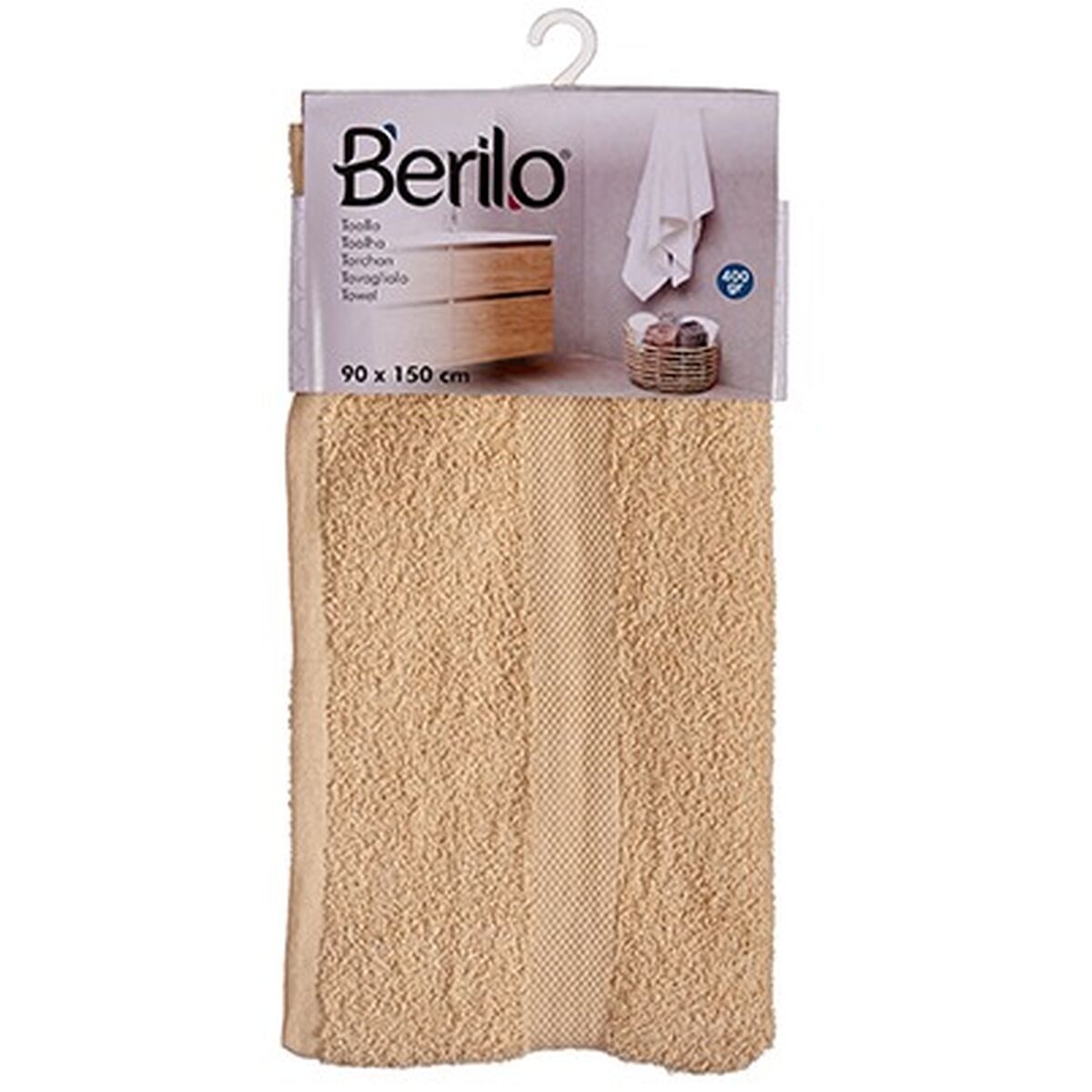 Badhandduk Berilo 89659 Kräm 80 % bomull 20 % Polyester 90 x 150 cm (3 antal) - 5