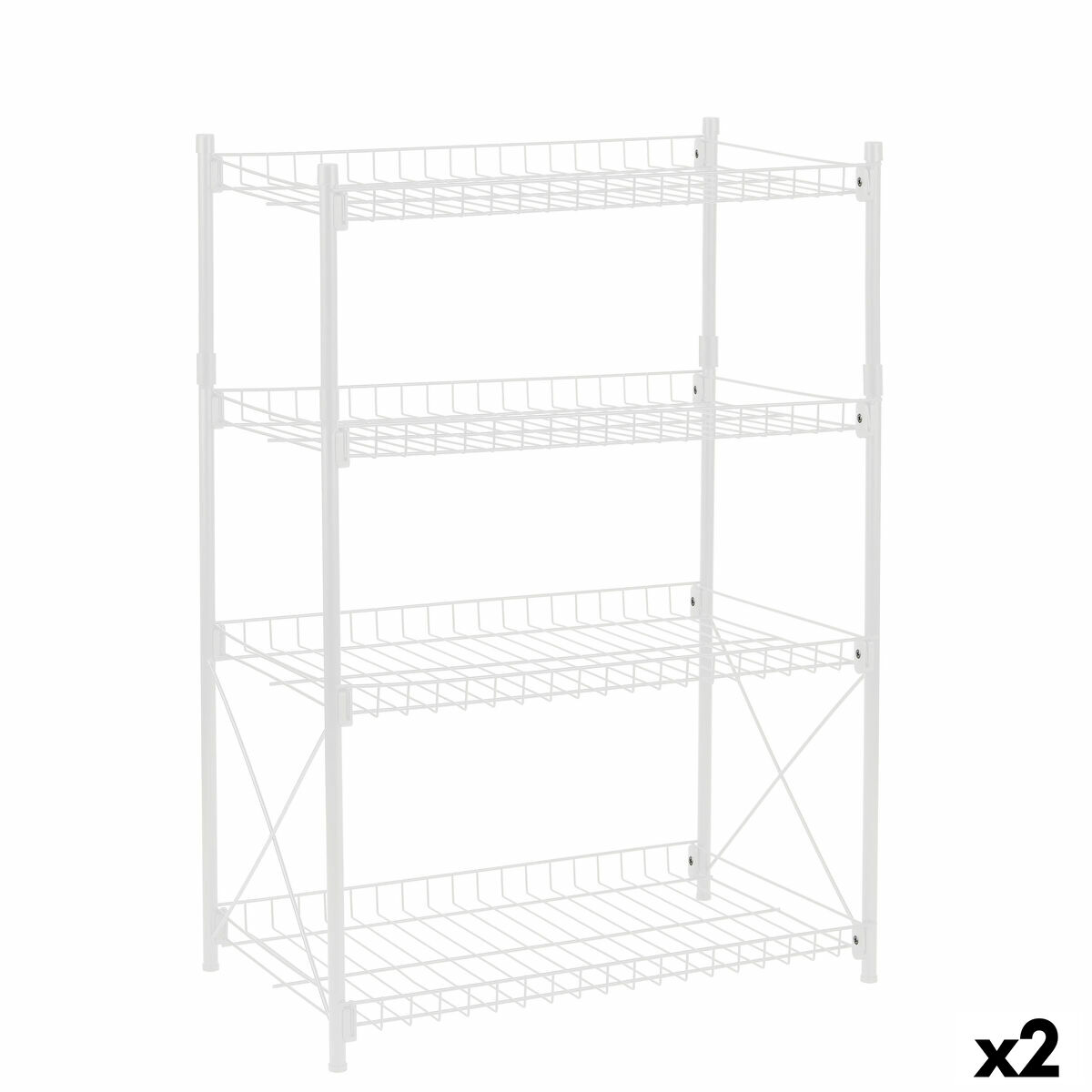 Bokhylla Confortime Metall Vit 52 x 34 x 86 cm (2 antal) - 3