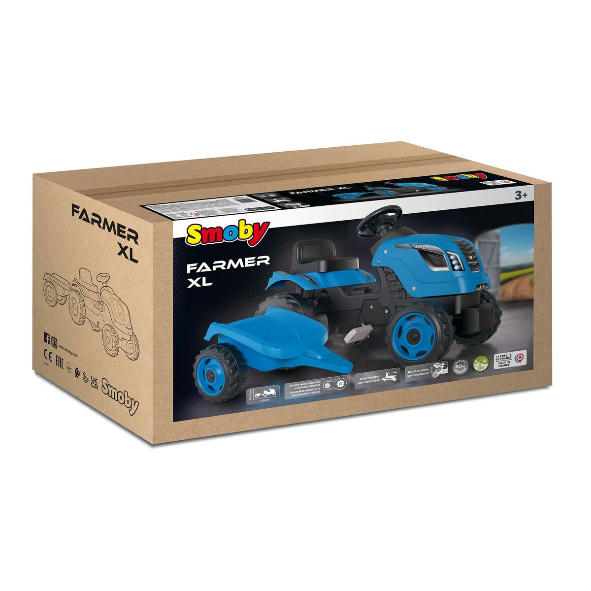 Trehjuling Smoby Traktor Släp - 4