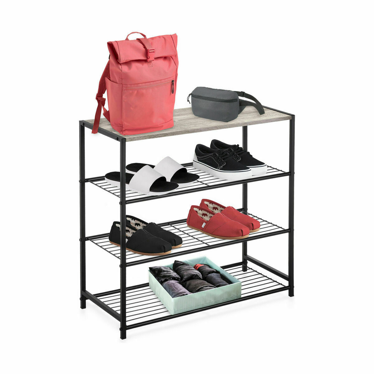 Bokhylla Confortime Svart Metall 60 x 30 x 63,5 cm (3 antal) - 2